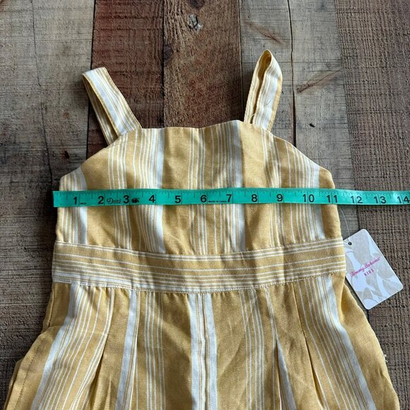 Tommy Bahama Girls Size 4T Yellow and White Striped Jumpsuit Overall Romper - Picture 2 of 10